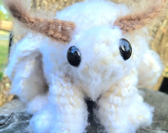 Made to order! Venezuelan Poodle moth crochet plush toy, Domestic silk moth Bombyx Mori amigurumi stuffed animal, butterfly, fluffy insect