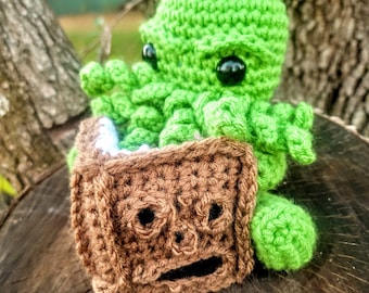 Made to order Cthulhu with Necronomicon crochet plush Campbell Evil Dead Army of Darkness horror