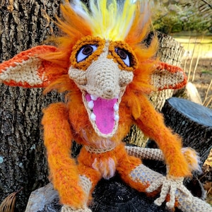 Made to order Large Firey Crochet Plush: Removable Limbs, Fire Gang Toy