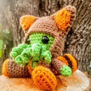 Made to order Tanooki Cthulhu crochet plush amigurumi chibi cosplay