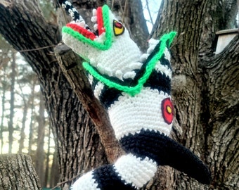 Made to order Beetlejuice Sandworm posable crochet plush toy, memorabilia, Tim Burton, Nightmare before Christmas, Corpse bride, worm