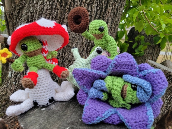 Ready to Ship Frog Sleeping in Flower, Cottagecore, Goblincore