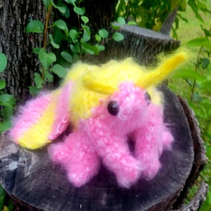 Made to order Rosy maple moth crochet plush toy, amigurumi stuffed animal, butterfly, fluffy insect stuffie
