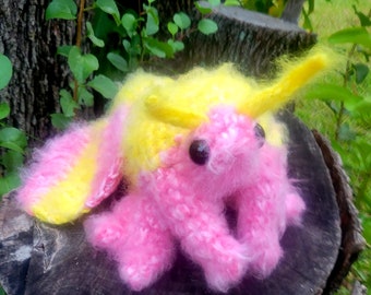 Made to order Rosy Maple Moth Crochet Plush: Fluffy Insect Stuffie