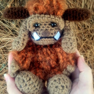 Made to order Ludo from the Labyrinth baby, hand held size plush crochet stuffed animal, David Bowie, Didymus, Hoggle