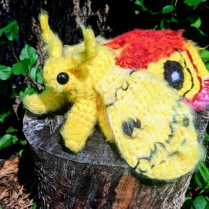 Made to order Crochet Io Peacock Moth Plush: Handmade Fluffy Insect Stuffie