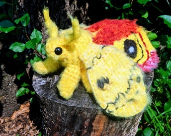 Made to order Crochet Io Peacock Moth Plush: Handmade Fluffy Insect Stuffie
