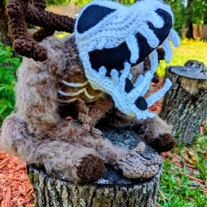 Made to order fluffy Wendigo plush crochet amigurumi soft sculpture, cryptid