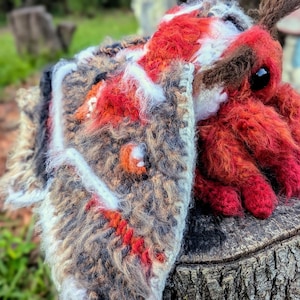 Made to order Cecropia Moth Crochet Plush: Realistic Fluffy Hyalophora Cecropia
