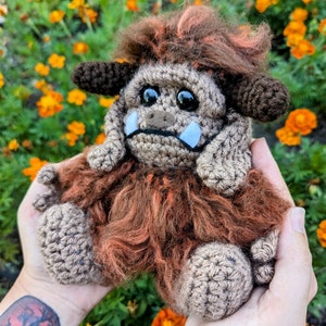 Made to order Labyrinth baby monster fluffy, hand held size plush crochet stuffed animal