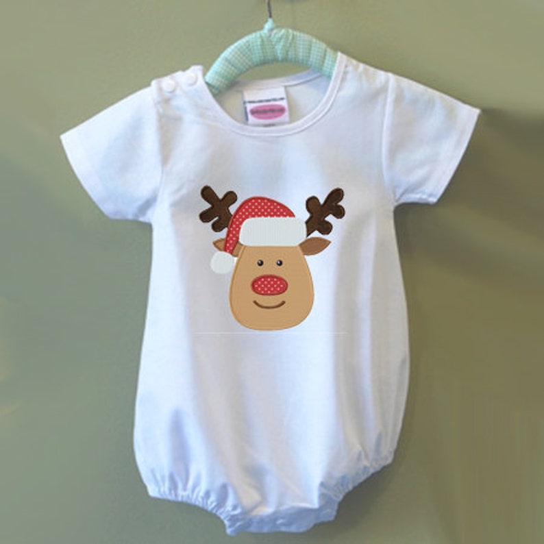 Christmas reindeer boy applique machine embroidery design  etsy Christmas reindeer boy applique machine embroidery design  etsy