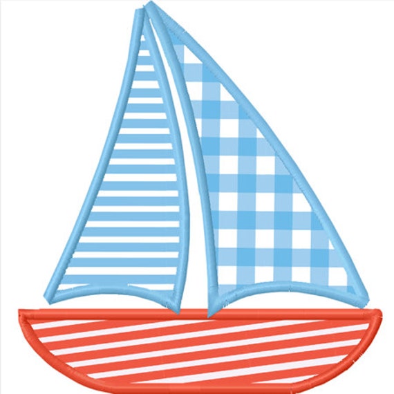 items similar to nautical sailboat applique machine