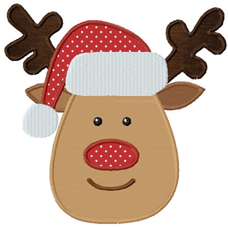 Christmas reindeer boy applique machine embroidery design  etsy Christmas reindeer boy applique machine embroidery design  etsy
