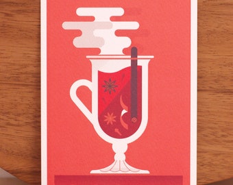 Affa Fine Mulled Wine - Illustrated Recipe Postcard