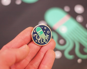 Octopunk Enamel Pin Badge