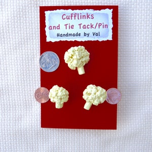 Boutons de manchette et pince à cravate chou-fleur