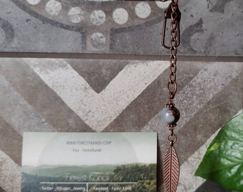 Copper Leaf Crystal Keychain Custom Gift