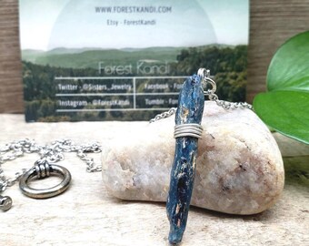 Raw Kyanite Crystal Necklace