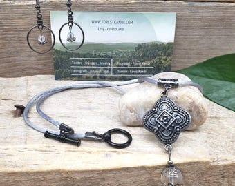 Crystal Ball Necklace and Earring Set