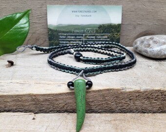 Onyx and Howlite Hemp Choker Necklace
