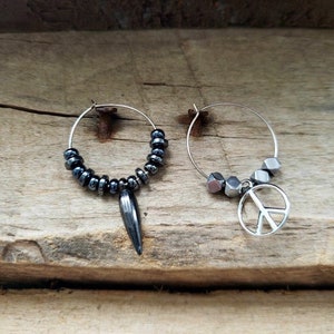 Hoop Earrings, Braid Rings, Dread Accessories, Silver Hoop Earrings