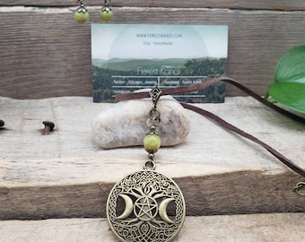 Peridot Birthstone Suede Leather Statement Necklace and Earring Jewelry Set