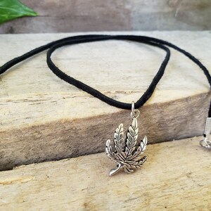 Pot Leaf Leather Necklace