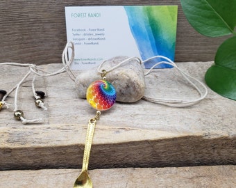 Spoonie Necklace, Tie Dye Charm Spoon Necklace