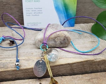 Spoonie Necklace, Crystal Ball Love Charm Necklace