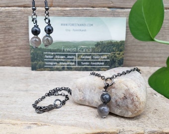 Labradorite Necklace and Earring Set