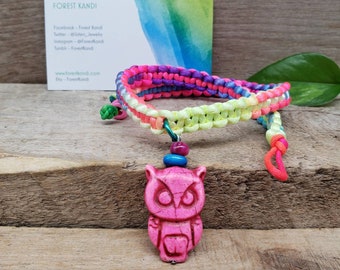 Owl Choker Rainbow Rave Necklace