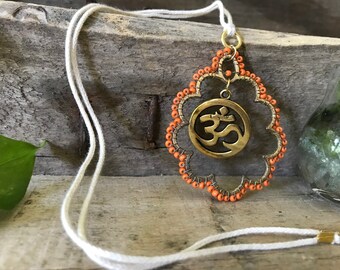 Gold Om Pendant Custom Recycled Necklace