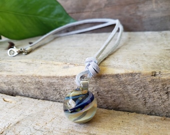 Spiral Blown Glass Pendant Necklace
