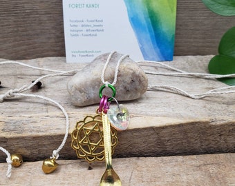 Spoonie Necklace, Crystal Heart Mandala Necklace