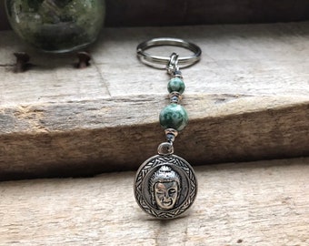 Buddha Silver Keychain