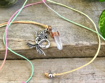 Mermaid Quartz Crystal Hemp Custom Necklace