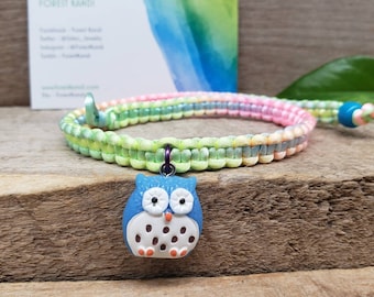Owl Choker Rainbow Rave Necklace