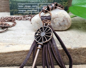 Handcrafted Leather Tassel Necklace