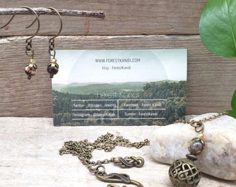 Celtic Infinity Knot Necklace and Earrings Jewelry Set