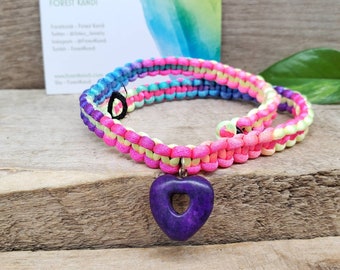 Heart Choker Rainbow Rave Necklace
