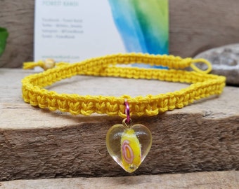 Glass Heart Choker Necklace