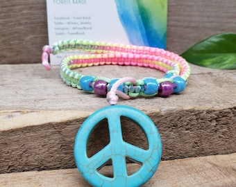 Peace Sign Choker Rave Necklace