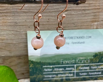 Moonstone Copper Dangle Earrings