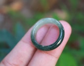 Jade Ring Light Dark Green US Size 7 MTS617 Jadeite Ring Simple Jade Ring Jade Band Jadeite Band Green Jade Green Jadeite Natural Ring Stone