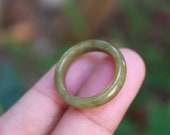 Jade Ring Yellow US Size 7.25 MTS624 Jadeite Ring Simple Jade Ring Jade Band Jadeite Band Yellow Jade Yellow Jadeite Natural Jade Stone Ring