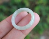 Jade Ring Light Green US Size 9.75 NRL025 Jadeite Ring Simple Jade Ring Jade Band Jadeite Band Green Jade Green Jadeite Natural Ring