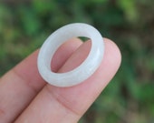 Jade Ring White US Size 6.75 NRL010 Jadeite Ring Simple Jade Ring Jade Band Jadeite Band Green Jade Green Jadeite Natural Ring Boho Ring