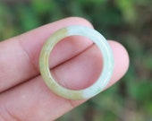 Jade Ring Tricolor US Size 7.5 NRL015 Jadeite Ring Simple Jade Ring Jade Band Jadeite Band Green Jade Green Jadeite Natural Ring Boho Ring