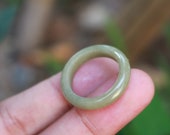 Jade Ring Moss Green US Size 7.5 MTS620 Jadeite Ring Simple Jade Ring Jade Band Jadeite Band Natural Jade Green Jadeite Green Jade Ring