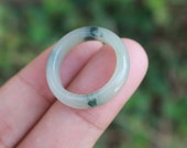 Jade Ring Light Dark Green US Size 7 NRL023 Jadeite Ring Simple Jade Ring Jade Band Jadeite Band Green Jade Green Jadeite Natural Ring Stone